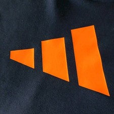 Size 3XL Adidas Black Hoodie With Orange Logo Pouch Pocket