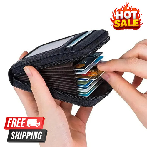Leather rfid card holder - leather,