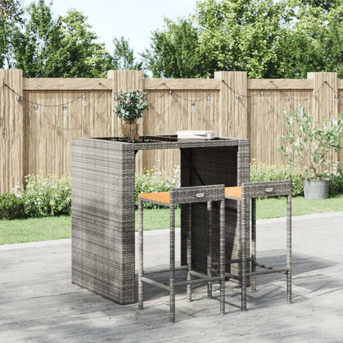 Bar stool pair grey - pair, rattan