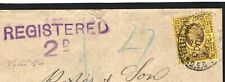 GB Cover *REGISTERED / 2d* VIOLET WATERLOWS Stationery & Perfin 1900 22a.3