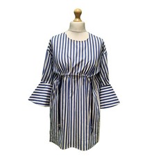 Striped Beach Dress Zara Women's White Blue  S 8