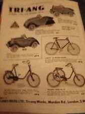 Xm41  Ephemera 1936 Advert Triang Modern Cars Peddle 