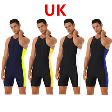 UK Mens Swimsuit One-Piece Training Surfing Diving Wetsuit Wrestling Leotard