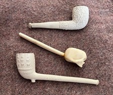 3 Old Pipes. Two Clay, One