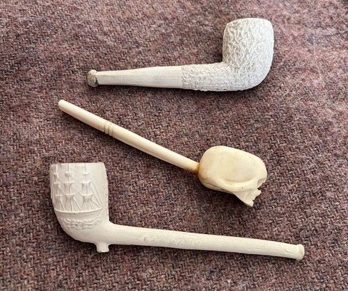 Old pipes two - two, clay,