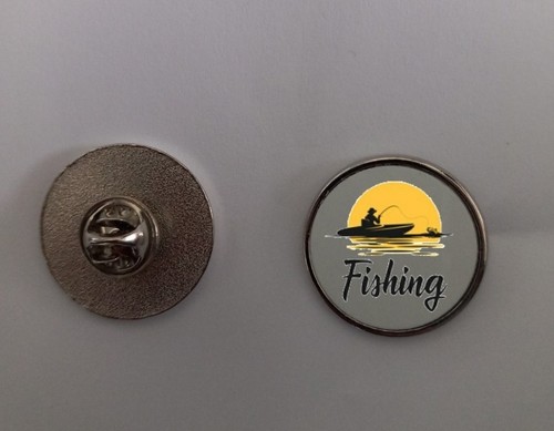 Fishing pin badge - fishing,