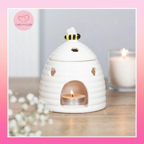 White beehive oil burner - white, wax