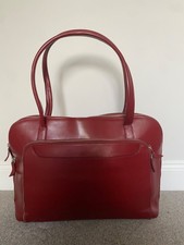 Franklin Covey red leather laptop, business organiser, briefcase bag