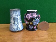 2 x Miniature China Vases / Ornaments - One Chinese the other Rye Pottery?
