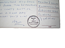 Postcard. Cachet - 'Posted on board Paddle Steamer WAVERLEY'. Used. Good.