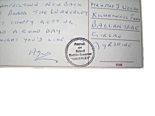 Postcard cachet posted - -, on