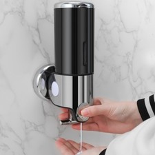 1pc Soap Dispenser Wall Mounted Liquid Bathroom Hand Soap Shower Gel Shampoo