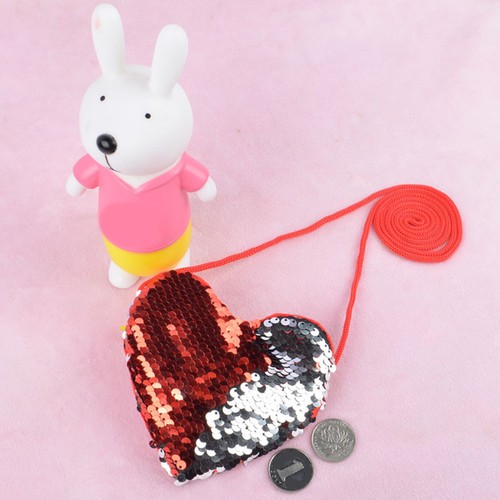 Love coin purse sequin heart - purse,