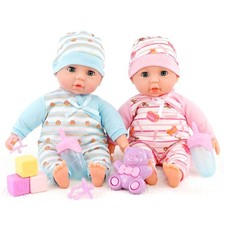 14" Twin Dolls Boy & Girl Set