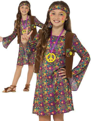 Girls hippie costume hippy 60s - hippie,