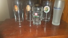 EUROPEAN BEER GLASSES, SET OF 5.