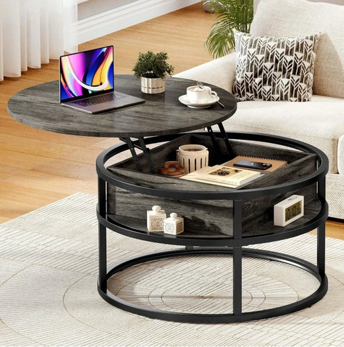 Round lift top coffee table - round,
