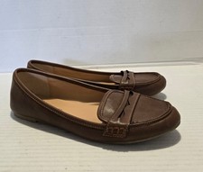HEAD OVER HEELS BY DUNE BROWN FAUX LEATHER SLIP ON UK SIZE 3 Excellent Condition