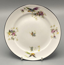 SET OF 6 COLLINGWOOD BONE CHINA DESSERT PLATES EXOTIC BIRDS & FLOWERS 1930-1940