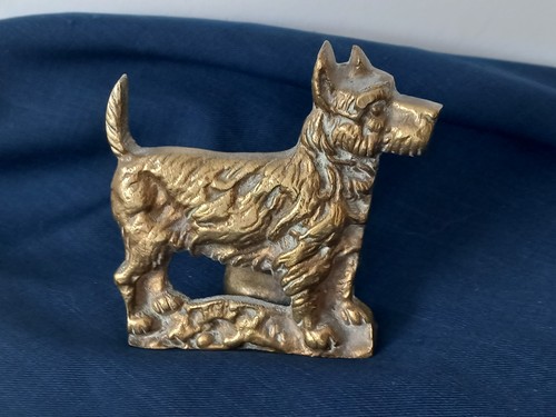 Vintage brass dog ornament - brass,