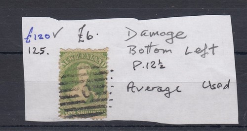 New zealand 1864 green - qv, 1/-
