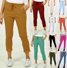 Ladies Women Plain Magic Trouser Comfy Lagenlook Stretch Joggers Pant Plus Size