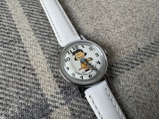 Vintage 1970s Timex Snoopy Peanuts Lucy White Mechanical Watch - Fully working