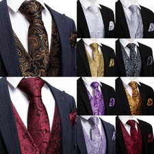 Mens Waistcoat Floral Plaid