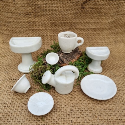 Old porcelain dolls house - porcelain,