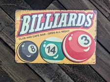 Billiards Club Cafe Bar Sign -