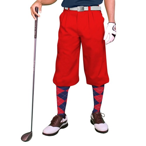 Golf knickers red microfiber - golf,