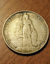 1902 Florin Edward VII British Silver Coin