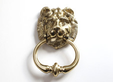 LARGE Lions Head Door Knocker. Solid Brass. Vintage item with bolts.
