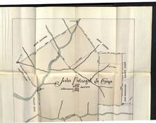 Scarce c1890's Color Map of 1717 John Estaugh Conostogo Mill Creek Chester, PA