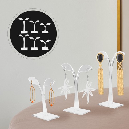 6pcs white acrylic earring - white,