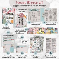 3-Ring Recipe Binder Organizer Kit Write Your Own Recipes, DIY recipe organiser