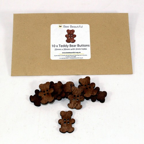 Teddy bear wood - wood, buttons,