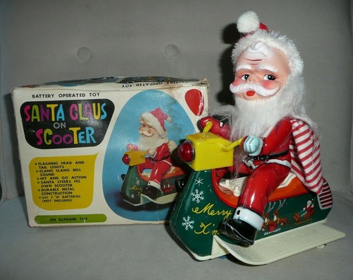 Santa claus scooter tin - santa,