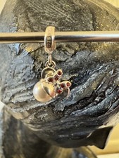 Chamilia silver 925 Minnie mouse White pearl Dangle bracelet charm Retired Rare