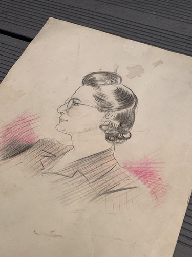 1940s portrait original pencil - 1940s,