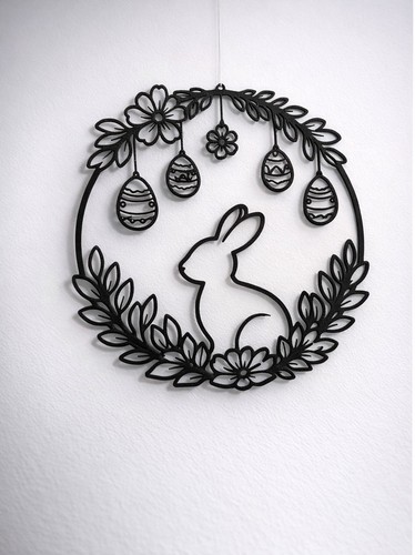 Printed easter bunny wreath - bunny,