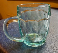Vintage Half-pint glass tankard, blue-green glass, George VI era, Newcastle-made