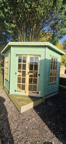 8x8 corner pent summerhouse - corner,