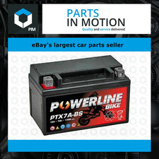 PTX7A-BS Powerline Motorcycle Battery 12V 7Ah