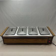 EKCO Hostess Table Top Food Warmer Working 4 Casseroles With Lids 