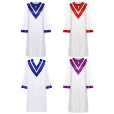 UK Unisex Choir Robe Church Chorus Performance Costume with V-Shape Stole