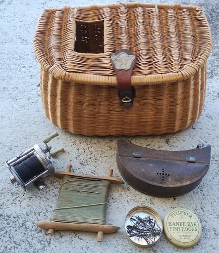 Adirondack wicker creel - creel, basket