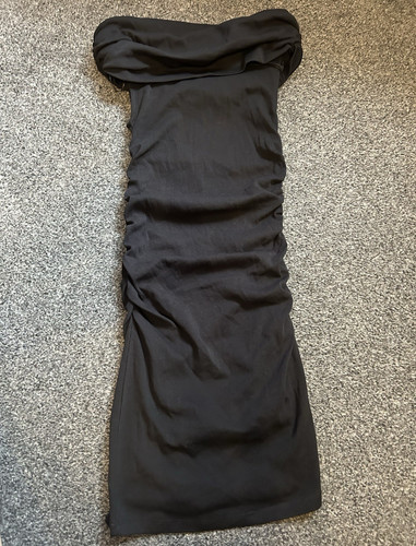 Zara black strapless ruched - black,
