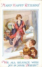 Humorous Birthday Celebration Fred Spurgin England c1930s Postcard