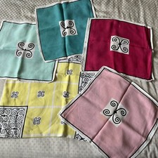 Vintage Dunmoy Irish Linen Tablecloth Square Yellow Plus 4 Napkins